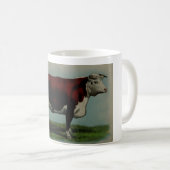 Hereford牛のヴィンテージのイラストレーション コーヒーマグカップ (正面右)