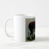 Hereford牛のヴィンテージのイラストレーション コーヒーマグカップ (左)