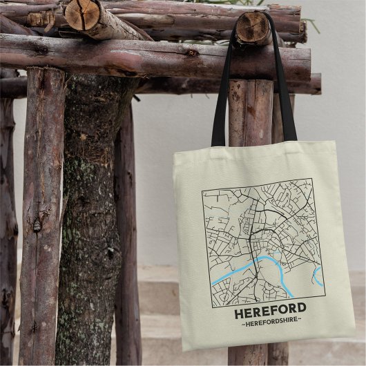 Hereford, Herefordshire City Map Tote Bag トートバッグ