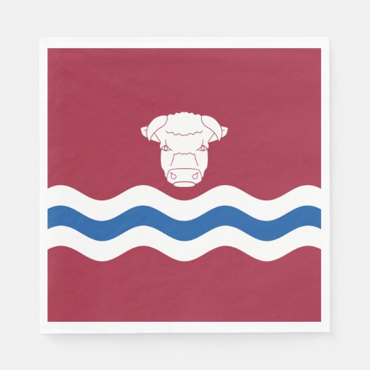 Herefordshire国旗（イギリス郡） スタンダードランチョンナプキン (正面)