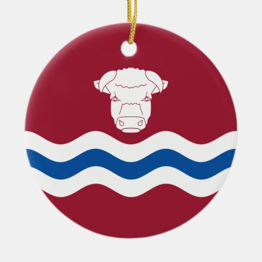 Herefordshire国旗（イギリス郡） セラミックオーナメント (正面)