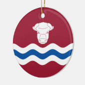 Herefordshire国旗（イギリス郡） セラミックオーナメント (左)