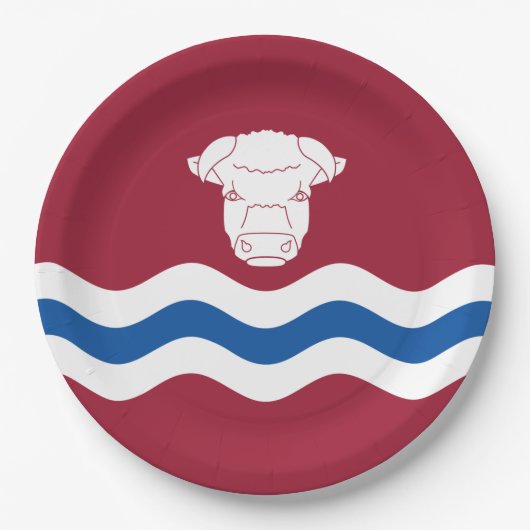 Herefordshire国旗(イギリス郡) ペーパープレート (正面)