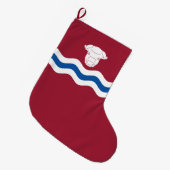 Herefordshire国旗（イギリス郡） ラージクリスマスストッキング (正面 (吊り時))