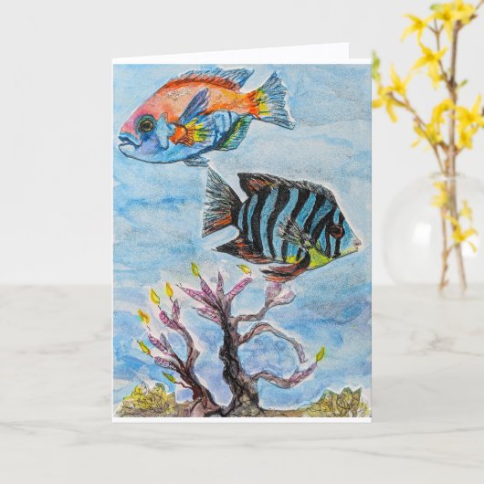 Here's Fishing You a Happy Birthday! カード (黄色い花)