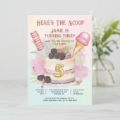 Here's The Scoop 5th Birthday Ice Cream Party 招待状 (スタンド正面)