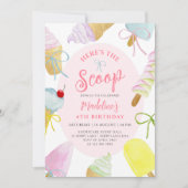Here's the Scoop Ice Cream Birthday Party 招待状 (正面)