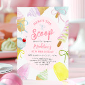 Here's the Scoop Ice Cream Birthday Party 招待状