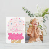 Here's The Scoop Ice Cream Photo Birthday Party 招待状 (スタンド正面)