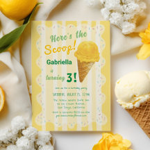Here's the Scoop Ice Cream Summer Birthday Party