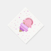 Here's The Scoop Ice Cream Sweet Pink Birthday スタンダードカクテルナプキン (角)