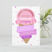 Here's The Scoop Ice Cream Sweet Pink Birthday 招待状 (スタンド正面)