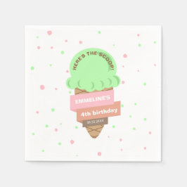Here's The Scoop Mint Ice Cream Sweet Birthday スタンダードカクテルナプキン