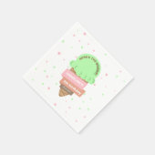 Here's The Scoop Mint Ice Cream Sweet Birthday スタンダードカクテルナプキン (角)