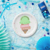 Here's The Scoop Mint Ice Cream Sweet Birthday ペーパープレート (パーティー)