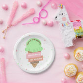 Here's The Scoop Mint Ice Cream Sweet Birthday ペーパープレート (パーティー)