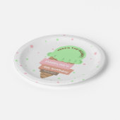 Here's The Scoop Mint Ice Cream Sweet Birthday ペーパープレート (アングル)