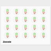 Here's The Scoop Mint Ice Cream Sweet Birthday ラウンドシール (シート)