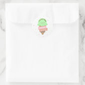 Here's The Scoop Mint Ice Cream Sweet Birthday ラウンドシール (バッグ)