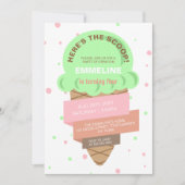 Here's The Scoop Mint Ice Cream Sweet Birthday 招待状 (正面)
