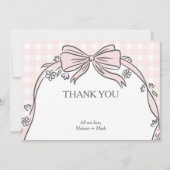 Here's the Scoop Pink Ice Cream Sundae Baby Shower サンキューカード (正面)