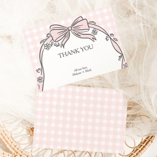 Here's the Scoop Pink Ice Cream Sundae Baby Shower サンキューカード