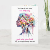 Here's to Strong Women International Women's Day カード (正面)