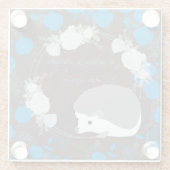 hérisson, fleur de vie, bleu, mandala,zen,chakra ガラスコースター (裏面)