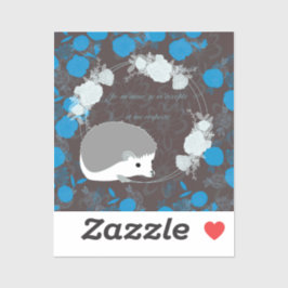 hérisson, fleur de vie, bleu, mandala,zen,chakra シール