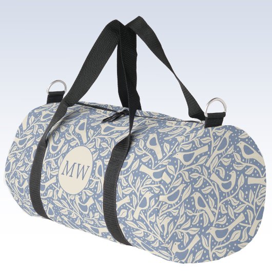 Heritage Birds Monogram Initials Personalized ダッフルバッグ