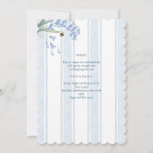 Heritage Bluebells Bees Floral Stripes Wedding 招待状 (裏面)