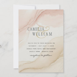 Heritage Blush Sand Watercolor Modern Wedding 招待状
