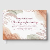 Heritage Boho Terracotta Wedding Guest Book Rustic ゲストブック (正面)