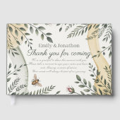 Heritage Botanical Bee Wedding Rustic Garden Boho  ゲストブック (正面)