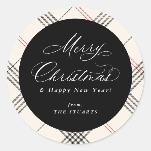 HERITAGE | Cream Tartan ラウンドシール (正面)