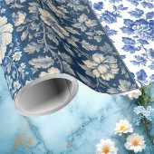 Heritage French Toile Country Chic Vintage Collage ラッピングペーパー