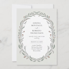 Heritage Hand Drawn Botanical Elegant Wedding 招待状