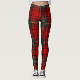 Heritage Holiday Red Scottish Tartan Christmas レギンス