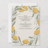 Heritage Lemon Olive Wreath Mediterranean Wedding 招待状 (裏面)