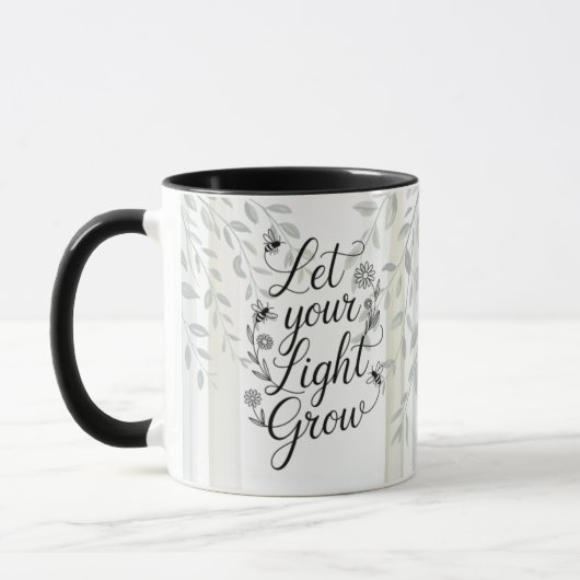 Heritage Let Your Light Grow ボタニカル 引用 マグカップ (左)