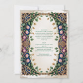 Heritage Medieval Celtic Knot Jewel Gold Wedding 招待状 (裏面)