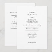 Heritage Minimal Classic Black and White Wedding 招待状 (正面/裏面)