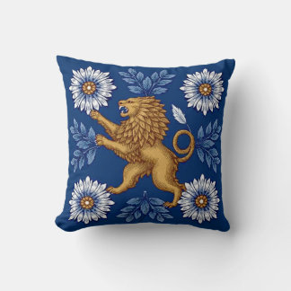 Heritage Motif Lion Throw Pillow クッション