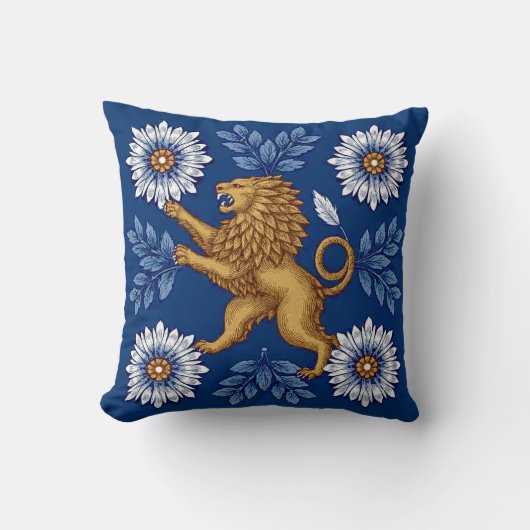 Heritage Motif Lion Throw Pillow クッション (正面)