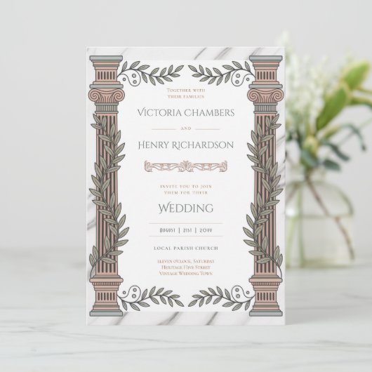 Heritage | Neoclassical Greco-Roman Wedding 招待状 (スタンド正面)