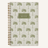 Heritage Olive | Palm Trellis Personalized ノートブック (正面)