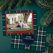 Heritage Preppy Plaid Christmas Photo シーズンカード