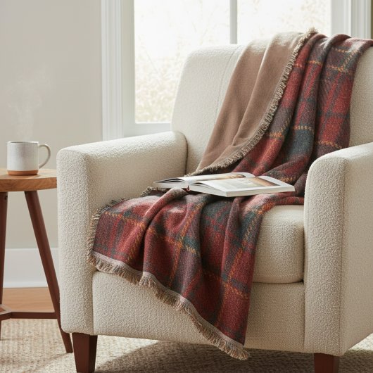 Heritage Red Plaid - Warm, Woven Tradition スローブランケット