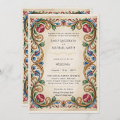 Heritage | Renaissance Vintage Floral Wedding 招待状 (正面/裏面)