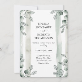 Heritage Sage Eucalyptus Botanical Wedding 招待状